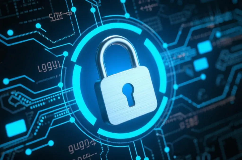 信息保护与安全支付的象征性图像,带有锁和网络背景